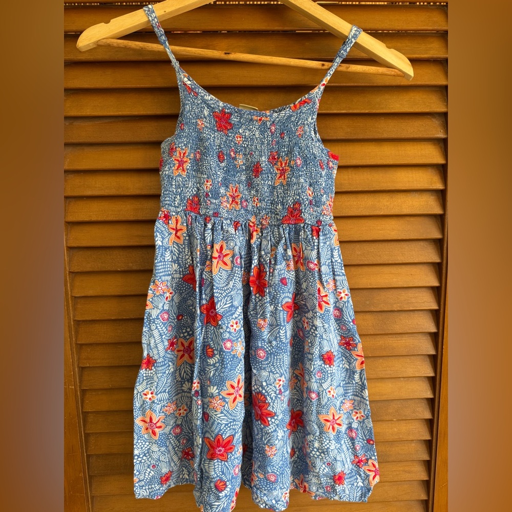 Mudd Red and Blue Smocked Sundress